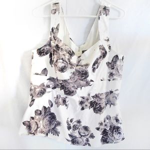 Black & White Torrid Floral Peplum Top size 1